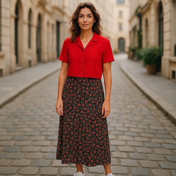 Vintage Studio Ease Two Piece Bloomcore Dress Set Ladies 14 Sleeveless Linen - Picture 1 of 7